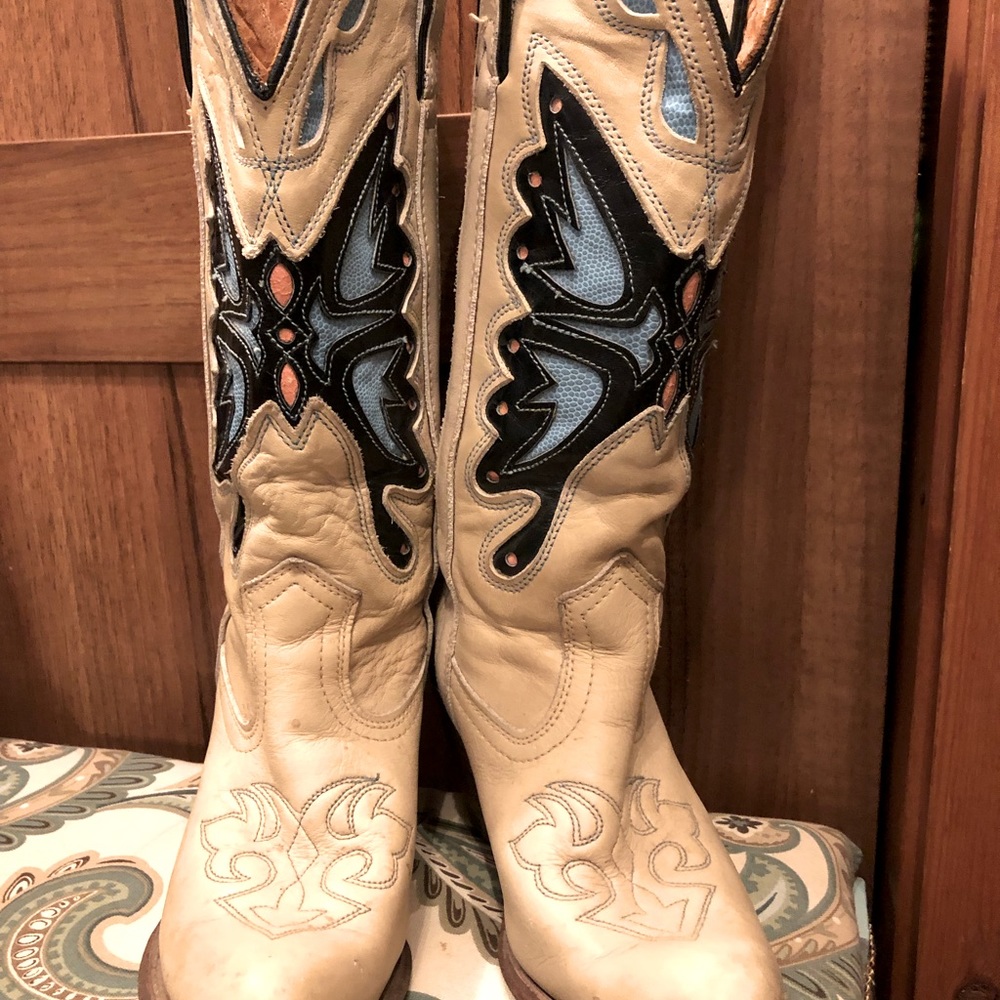 Vintage leather cowboy boots
